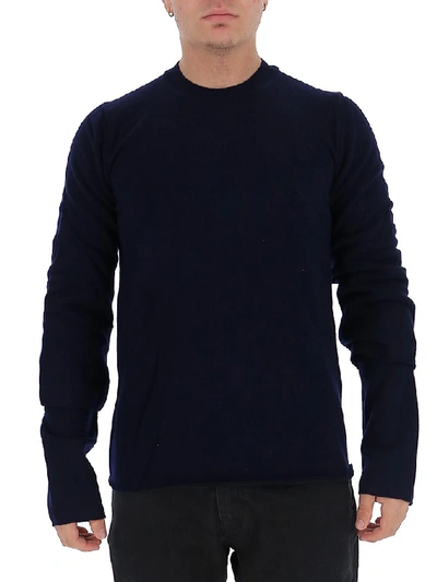 Shop Comme Des Garçons Shirt Layered Knitted Sweater In Blue