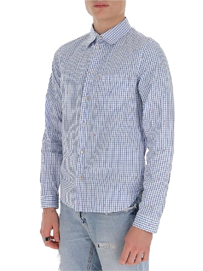 Shop Gucci Checked Shirt In Blue