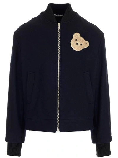 Shop Palm Angels Bear Bomber Jacket In Blue