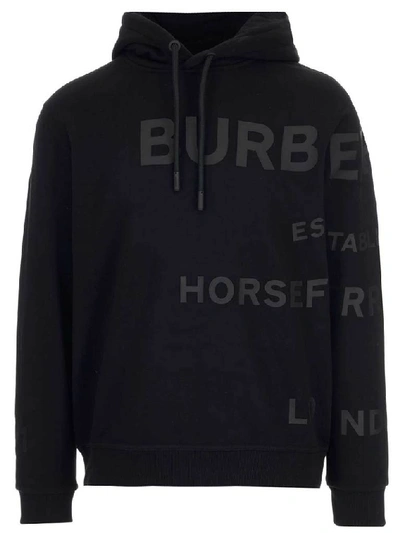 Shop Burberry Horseferry Print Hoodie In Black
