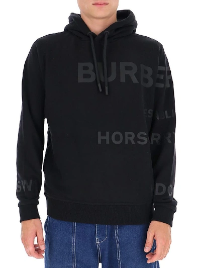 Shop Burberry Horseferry Print Hoodie In Black