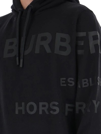 Shop Burberry Horseferry Print Hoodie In Black