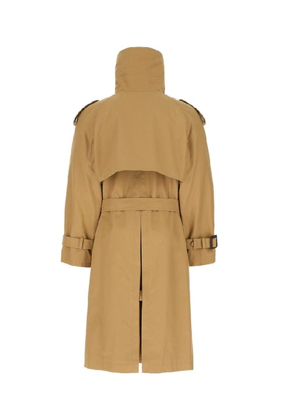 Shop Balenciaga Oversized Belted Trench Coat In Beige