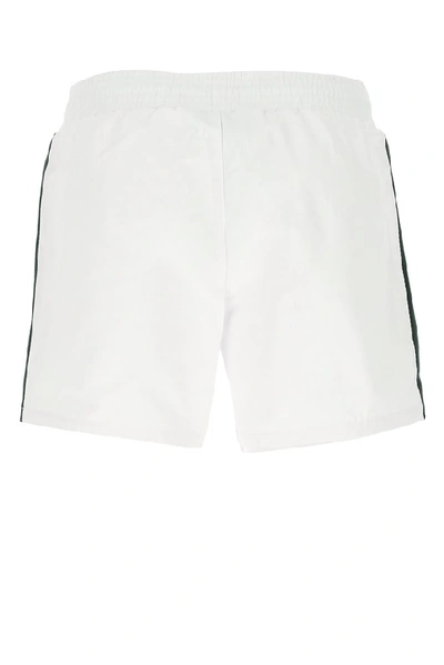 Shop Gucci Side Stripe Swim Trunks In White