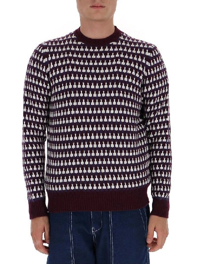 Shop Prada Jacquard Sweater In Multi