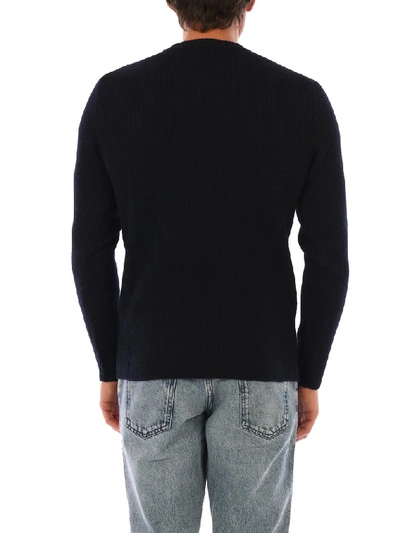 Shop Stone Island Crewneck Knitted Sweater In Blue