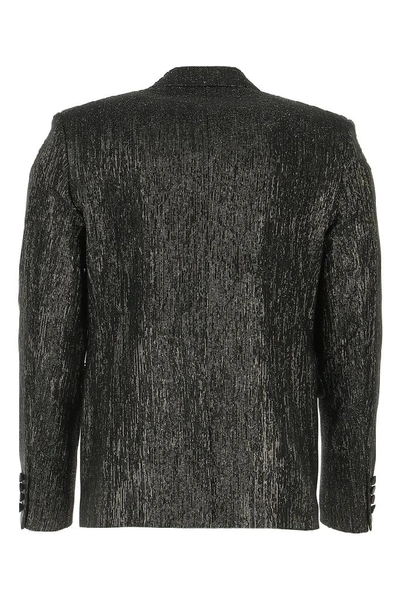 Shop Saint Laurent Jacquard Effect Blazer In Black