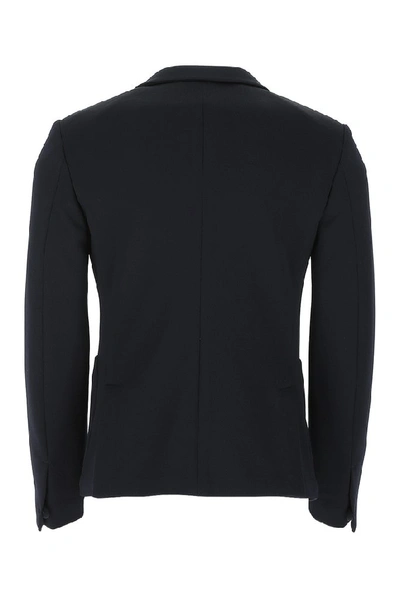 Shop Prada Single Breasted Blazer In Blue