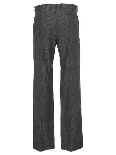 Shop Balenciaga Checked Straight Leg Pants In Grey