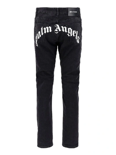 Shop Palm Angels Logo Straight In Black