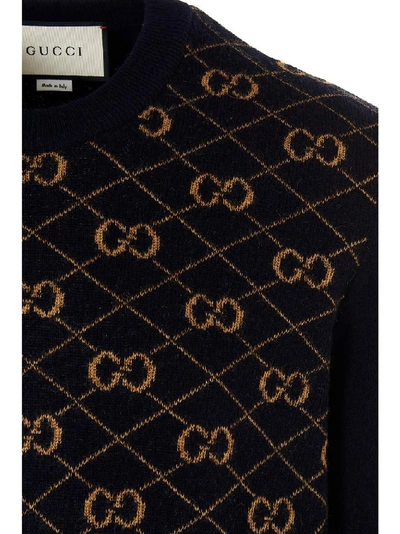 Shop Gucci Gg Knitted Sweater In Multi