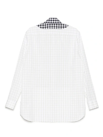 Shop Burberry Contrasting Checked Shirt In White