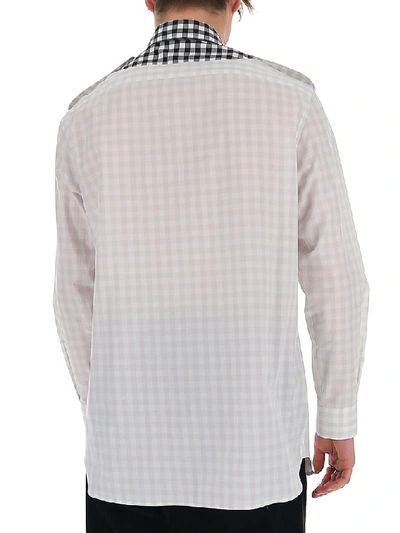Shop Burberry Contrasting Checked Shirt In White