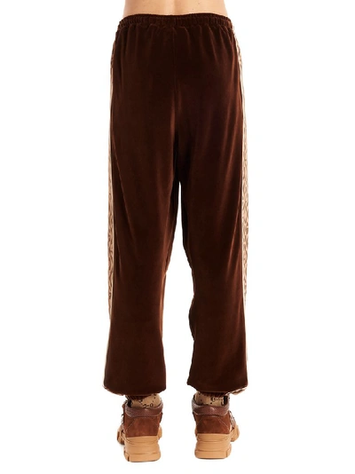 Shop Gucci G Rhombus Panelled Sweatpants In Brown