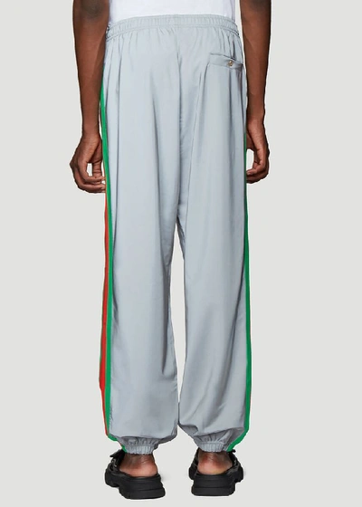 Shop Gucci Reflector Web Sweatpants In Grey