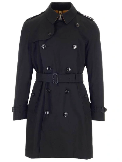 Shop Burberry Kensington Trench Coat In Black