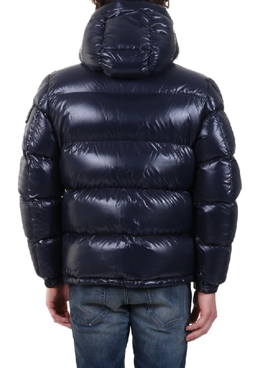 Shop Moncler Ecrins Hooded Down Jacket In Blue
