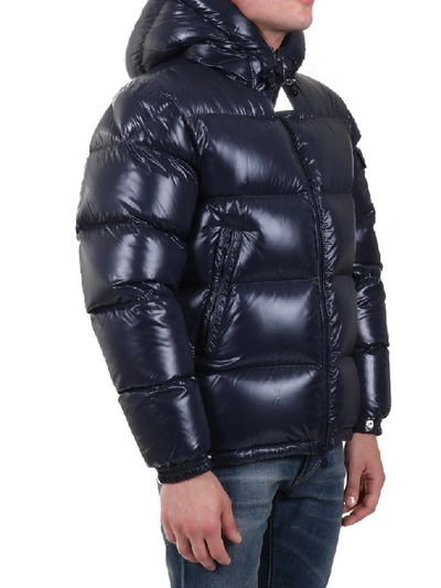 Shop Moncler Ecrins Hooded Down Jacket In Blue