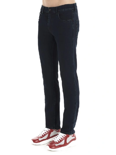 Shop Prada Slim Fit Denim Jeans In Blue