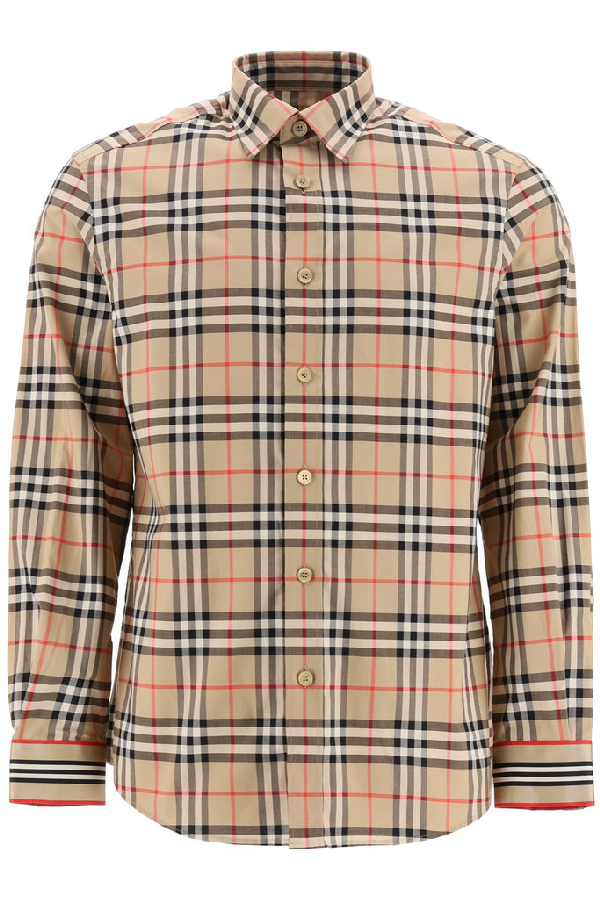 burberry vintage check cotton poplin shirt
