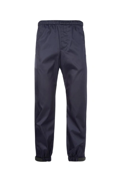 Shop Prada Strap Ankle Trousers In Blue
