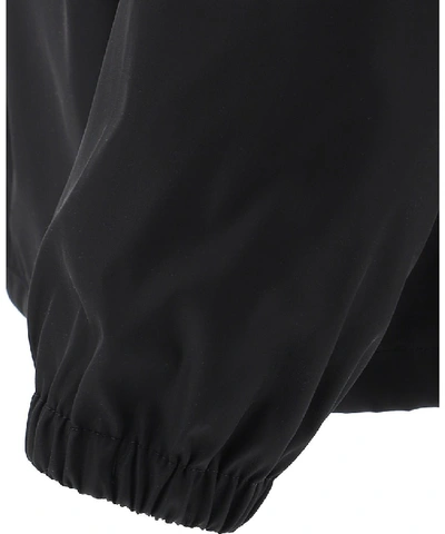 Shop Prada Logo Hooded Windbreaker In Black