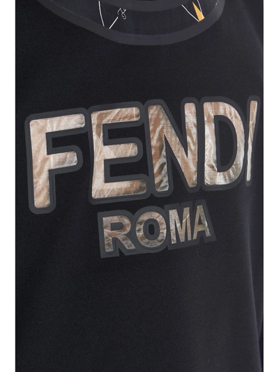 Shop Fendi Logo Motif Sweatshirt In Black