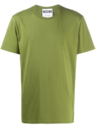 Shop Moschino Contrast Logo T-shirt In Green
