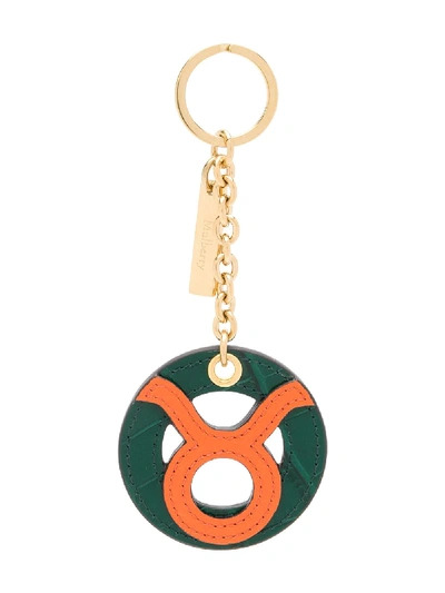 Shop Mulberry Taurus Keyring In Green