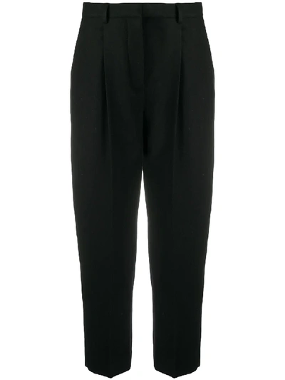Shop Acne Studios Cropped Tailored Trousers In Black