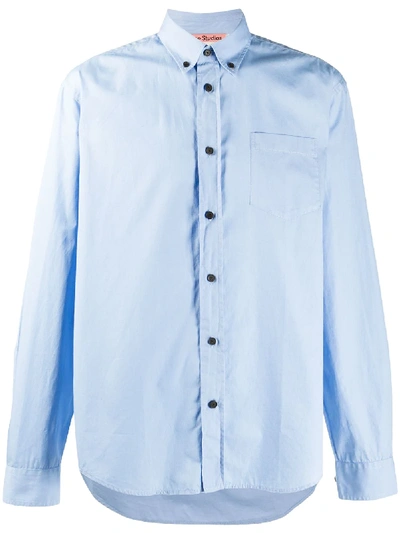 Shop Acne Studios Button-down Collar Shirt In Blue