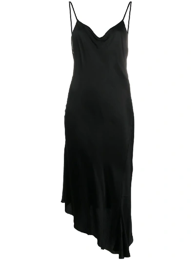 Shop Ann Demeulemeester Asymmetric Slip Dress In Black