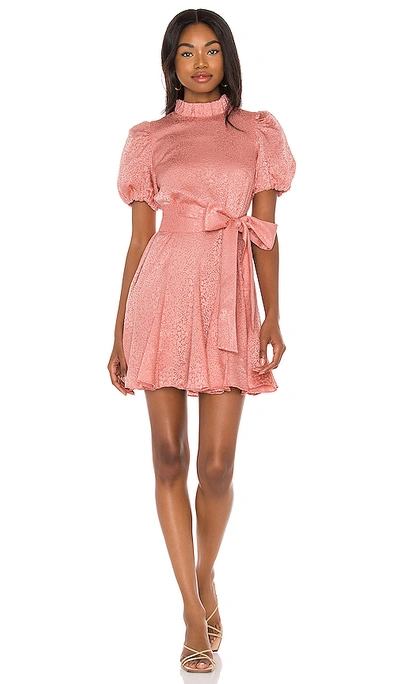 Shop Alice And Olivia Mina Pleated Sleeve Dress In Rose