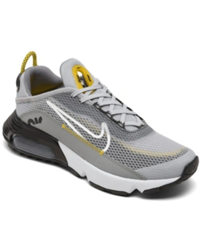 Shop Nike Big Boys Air Max 2090 Casual Sneakers From Finish Line In Wolf Gray, Platinum, White