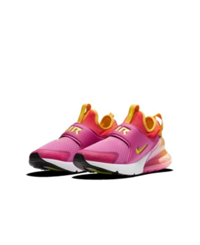 Shop Nike Big Girls Air Max 270 Extreme Slip-on Casual Sneakers From Finish Line In Active Fuchsia, Volt