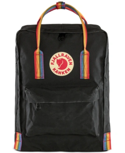 Shop Fjall Raven Kanken Rainbow Backpack In Black/rainbow