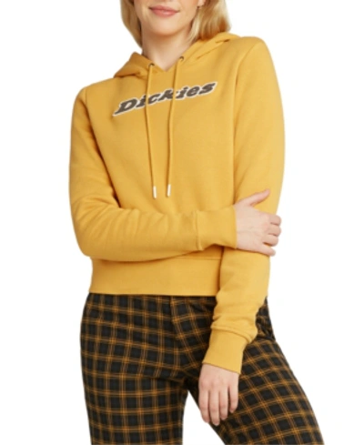 Shop Dickies Juniors' Logo-print Hooded Sweatshirt In Golden Glow