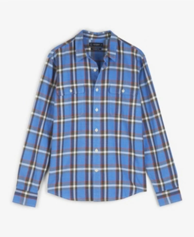 Shop Lucky Brand Men's Long Sleeve Humboldt Workwear Shirt In Blue Plaid