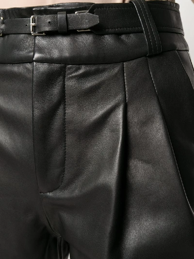 Shop Red Valentino Leather Tapered Trousers In Black