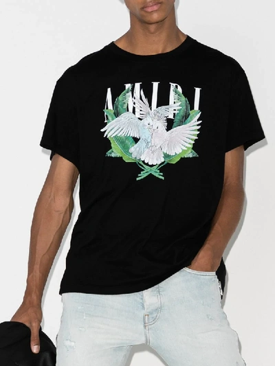 Shop Amiri Lovebirds Logo-print T-shirt In Black