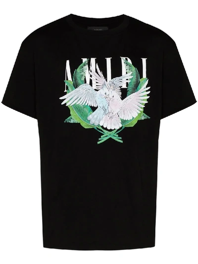 Shop Amiri Lovebirds Logo-print T-shirt In Black