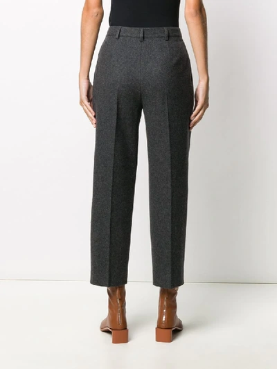 Shop Acne Studios Cropped Tailored Trousers In Grey