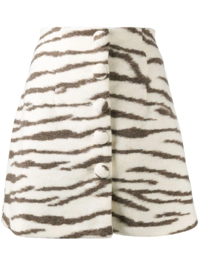 Shop Andamane Zebra-print Mini Skirt In White