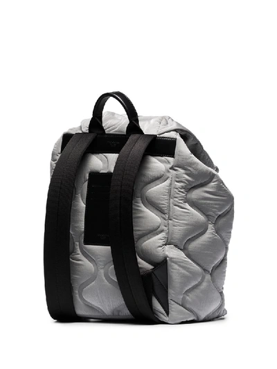Shop Dolce & Gabbana Logo-print Quilted Backpack In Grey