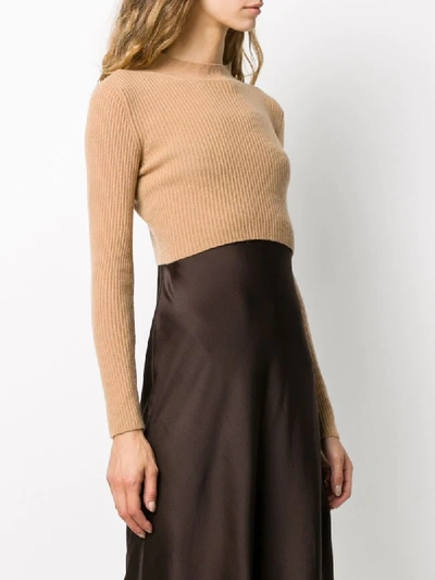 Shop Andamane Crop Ribbed Top In Neutrals