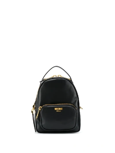 Shop Moschino Chain-link Detail Backpack In Black