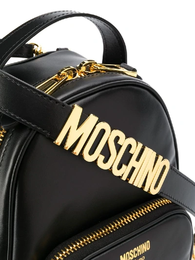 Shop Moschino Chain-link Detail Backpack In Black