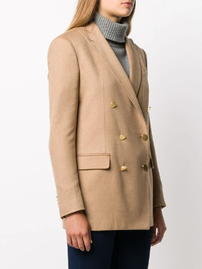 Shop Tagliatore Jasmine Double Breasted Blazer In Neutrals