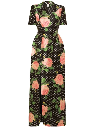 Shop Richard Quinn Floral-print Maxi Dress In Multicolour