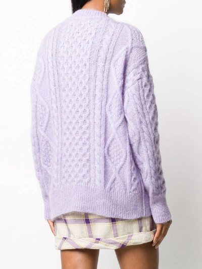 Shop Laneus Chunky-knit Jumper In Purple